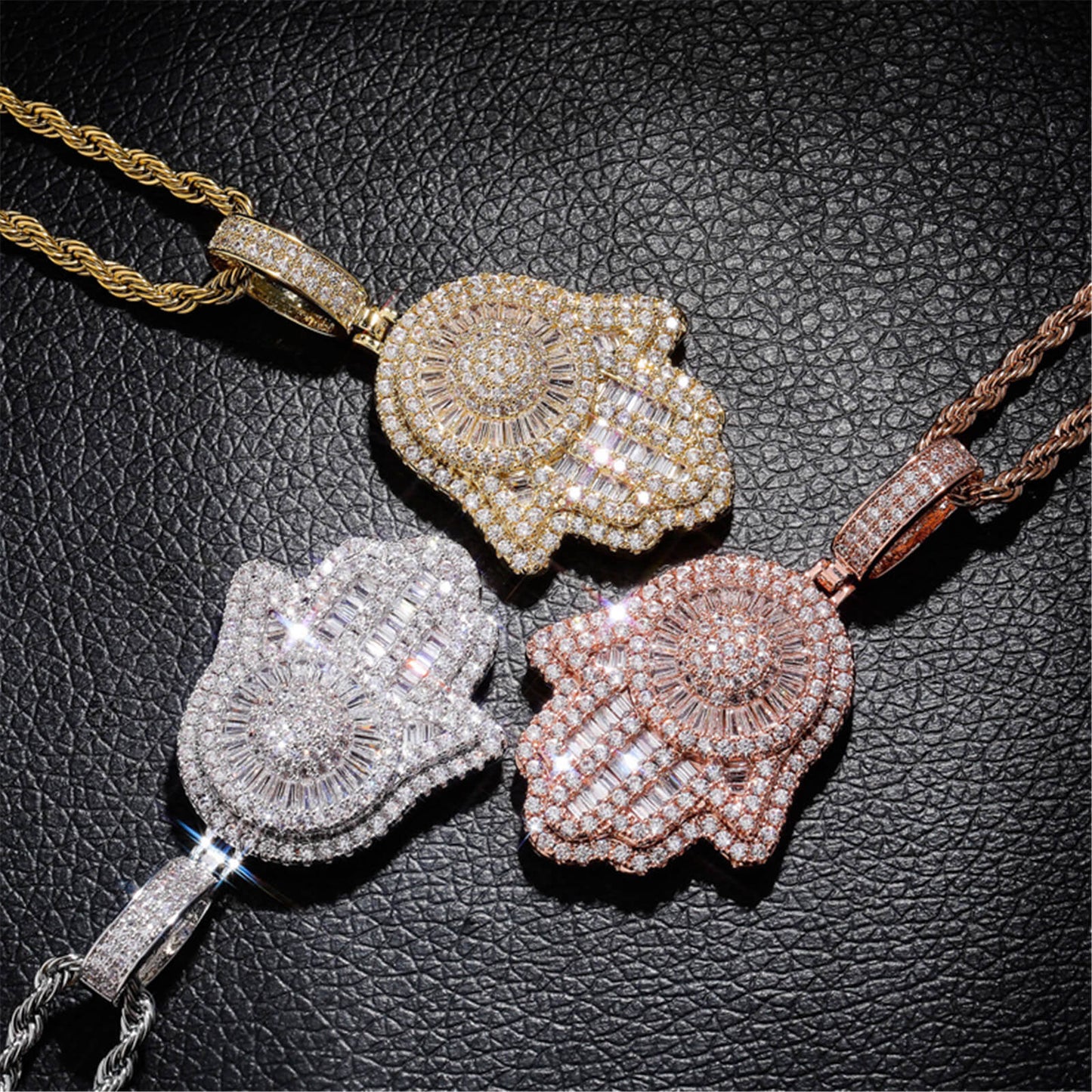 bling diamond pendant chain necklace