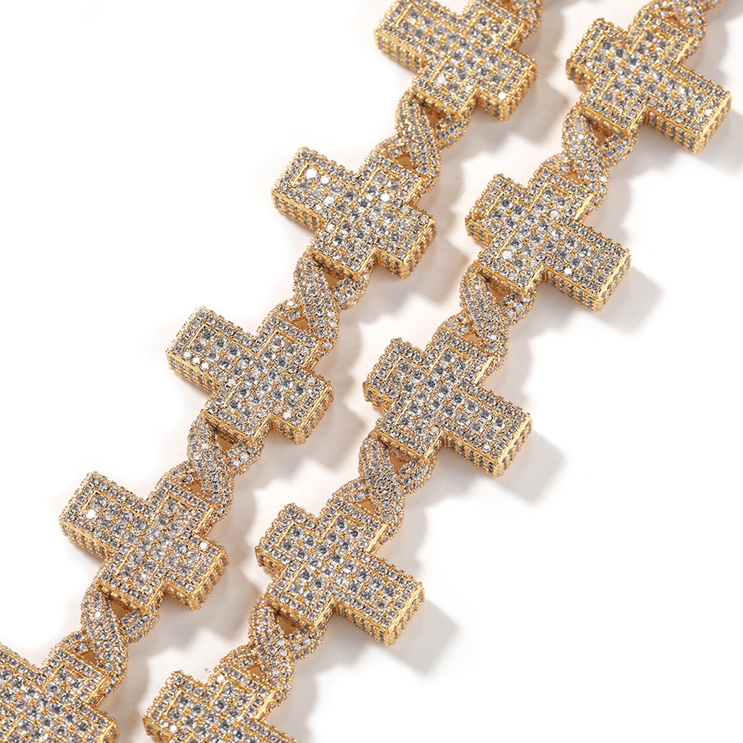 STAND FOR MORE | 17mm Iced Cross Chain Necklace