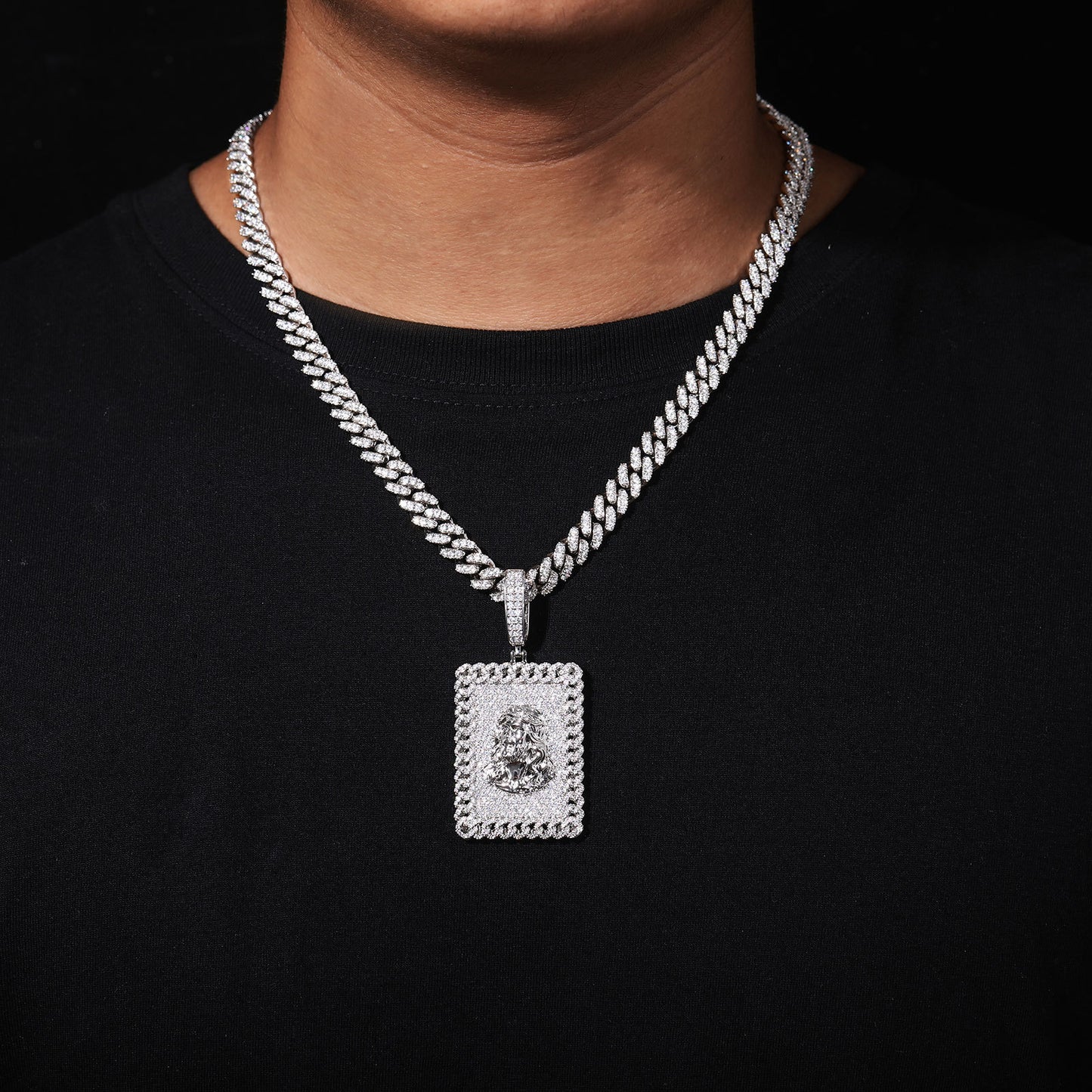 Jesus Head Pendant Necklace – Luxury CZ Hip Hop Statement Jewelry for Men