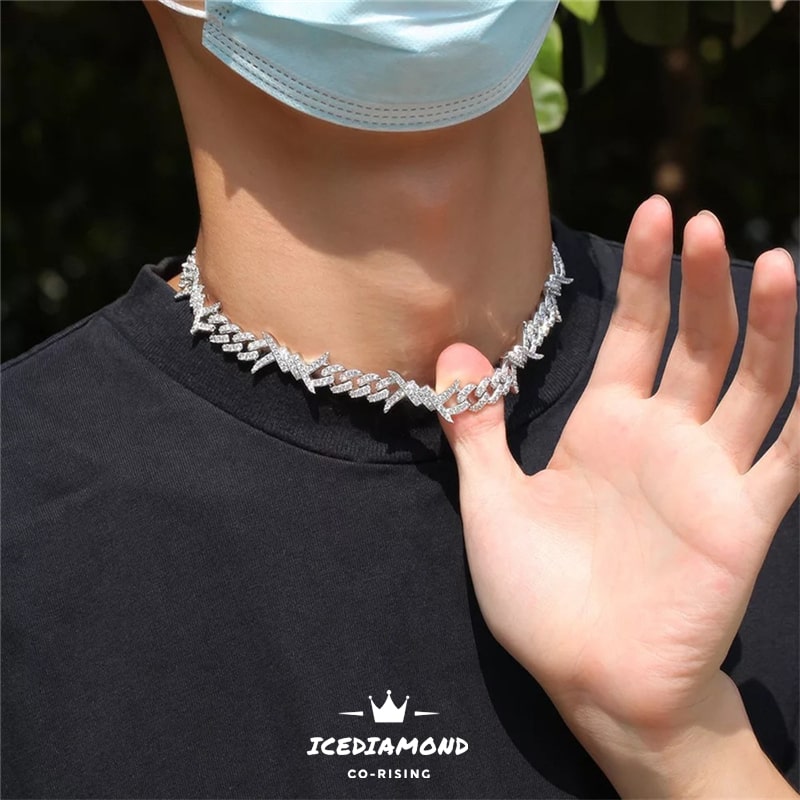 choker cuban link chain iced out necklace