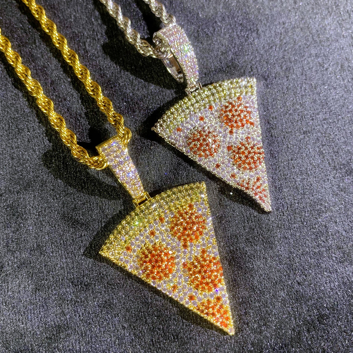 Brilliant Cheers Cheese Pizza Design Pendant Necklace