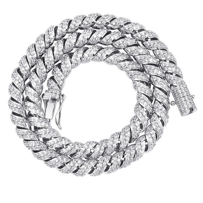 white gold ice diamond chain necklcae