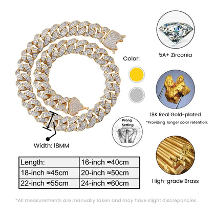 Triple Row Baguette Cuban Chain – Iced Out Hip Hop Jewelry for Men & Women