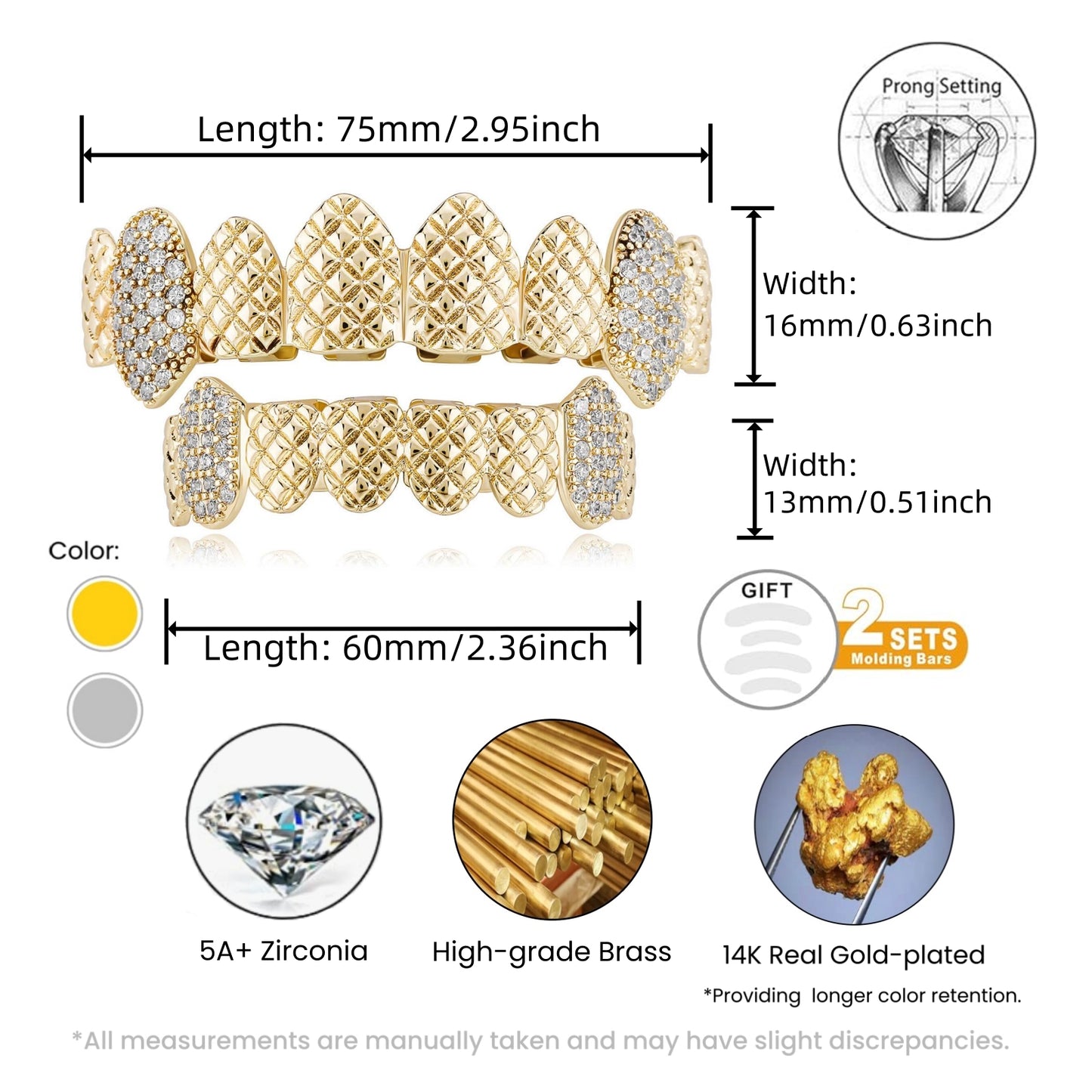 CUT DIFFERENT | 14K Gold Plated Fang Grillz Set