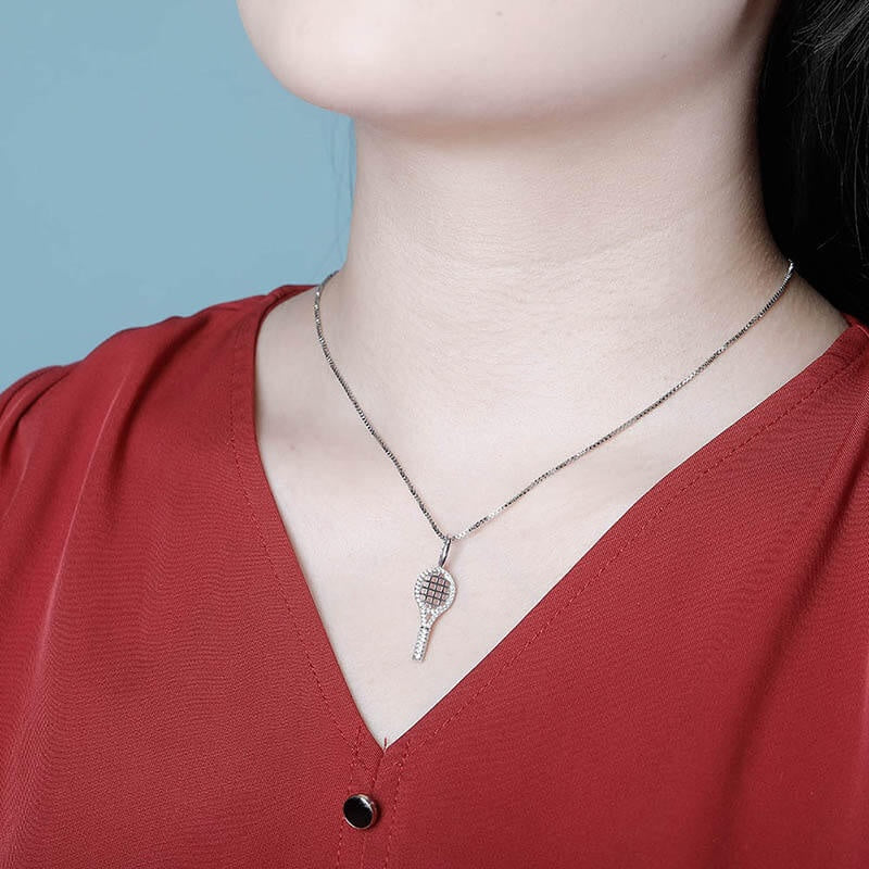 women’s bling lab diamond pendant chain necklace s925