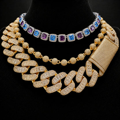 28mm Cuban chain paired with an ICEDIAMOND pendant
