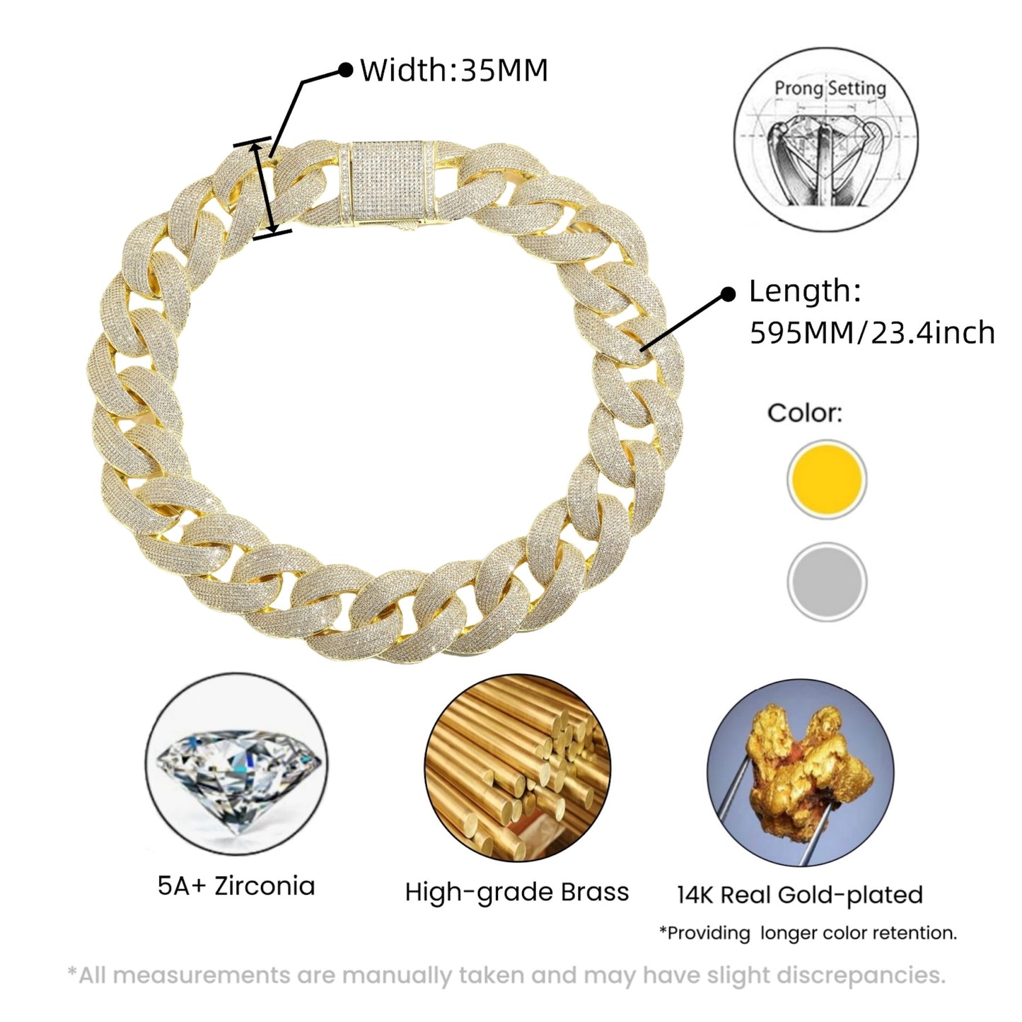 35mm Mega Cuban Chain – Ultra Wide Iced Statement Necklace