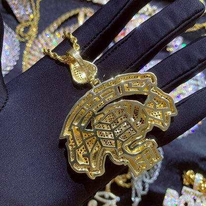 Iced Out Creative Get Money 1ST Inspiring Pendant Chain Necklace
