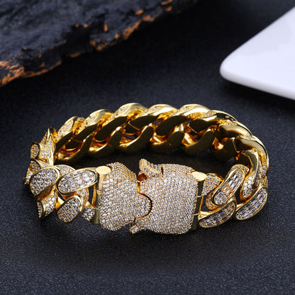 Triple Row Baguette Cuban Bracelet – Luxury Iced Wristwear