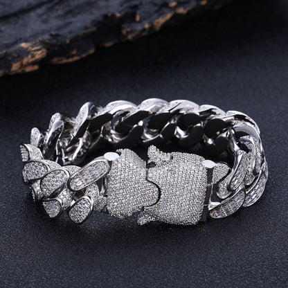 Triple Row Baguette Cuban Bracelet – Luxury Iced Wristwear