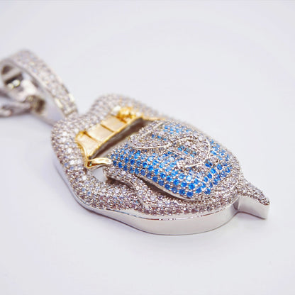 Blue & Purple Dollar Blazing Tongue Creative Pendant Necklace