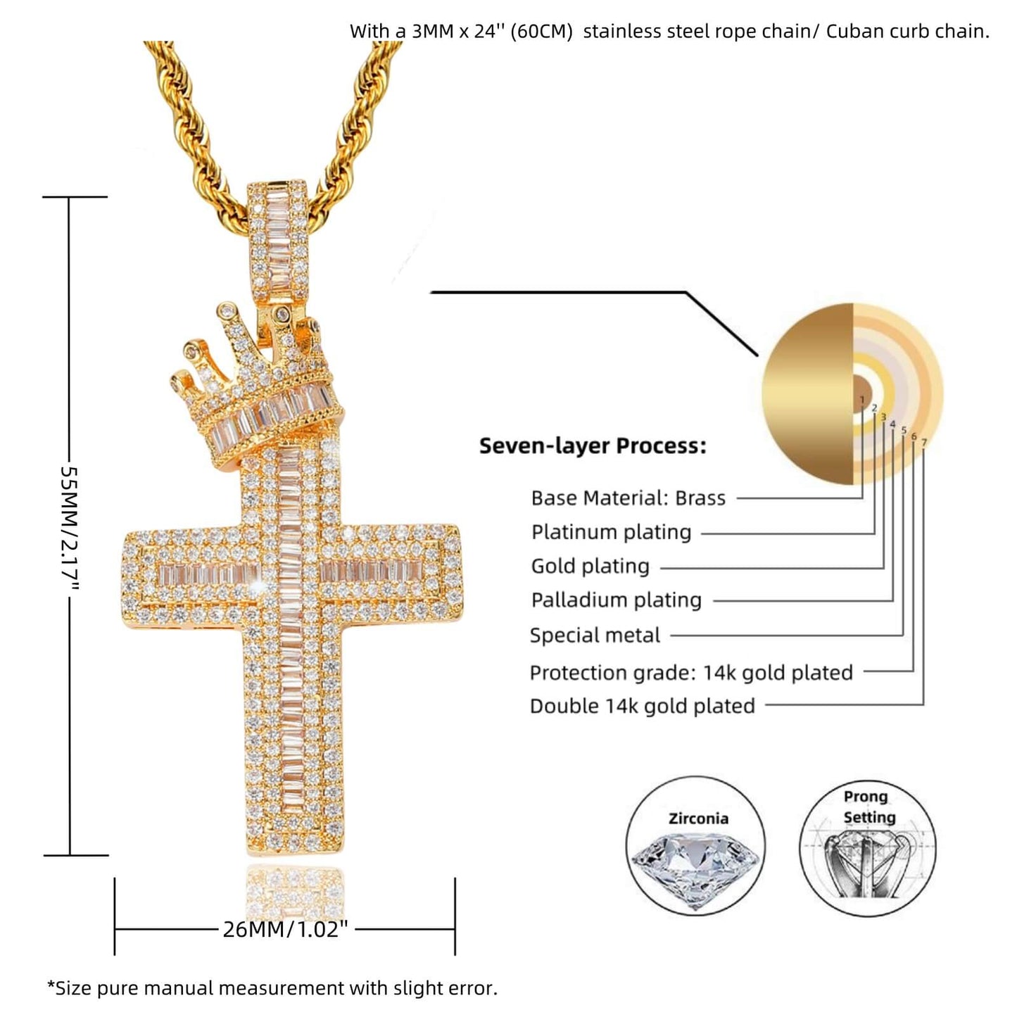 Dimensions and specifications of ICEDIAMOND STAND TALL pendant necklace
