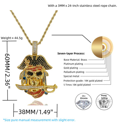 STORM MADE | Iced Pirate Skull Pendant Necklace