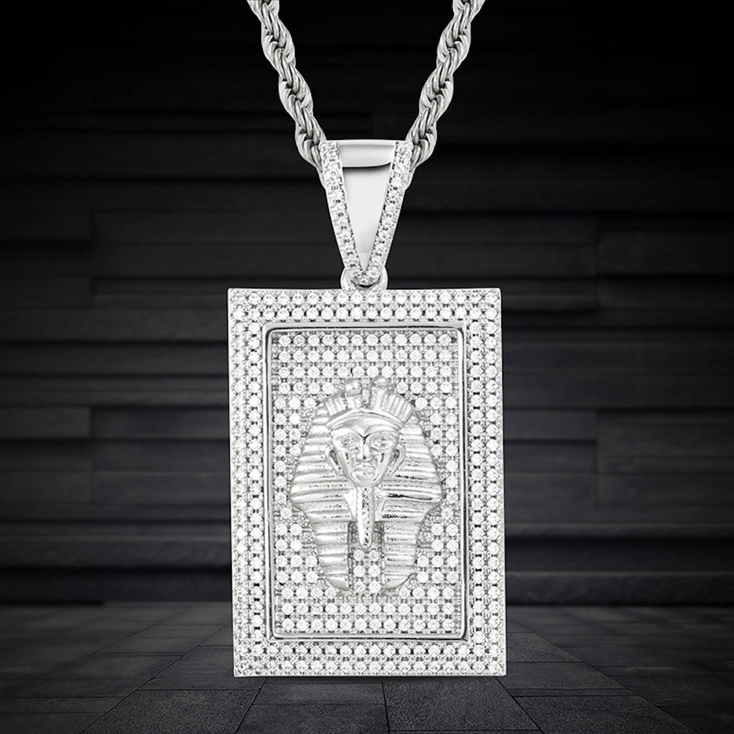 iced out dog tap pendant for men