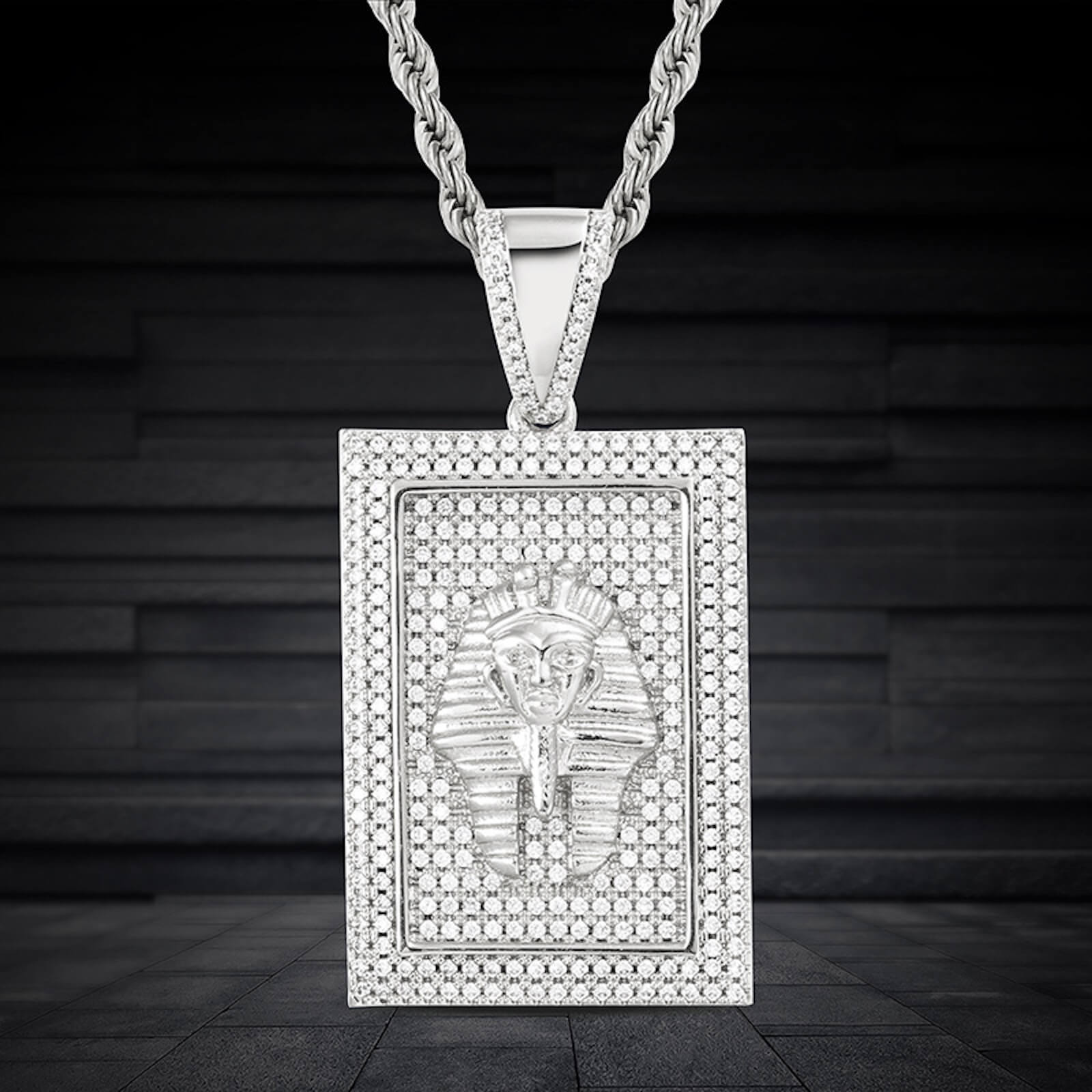 iced out dog tap pendant for men