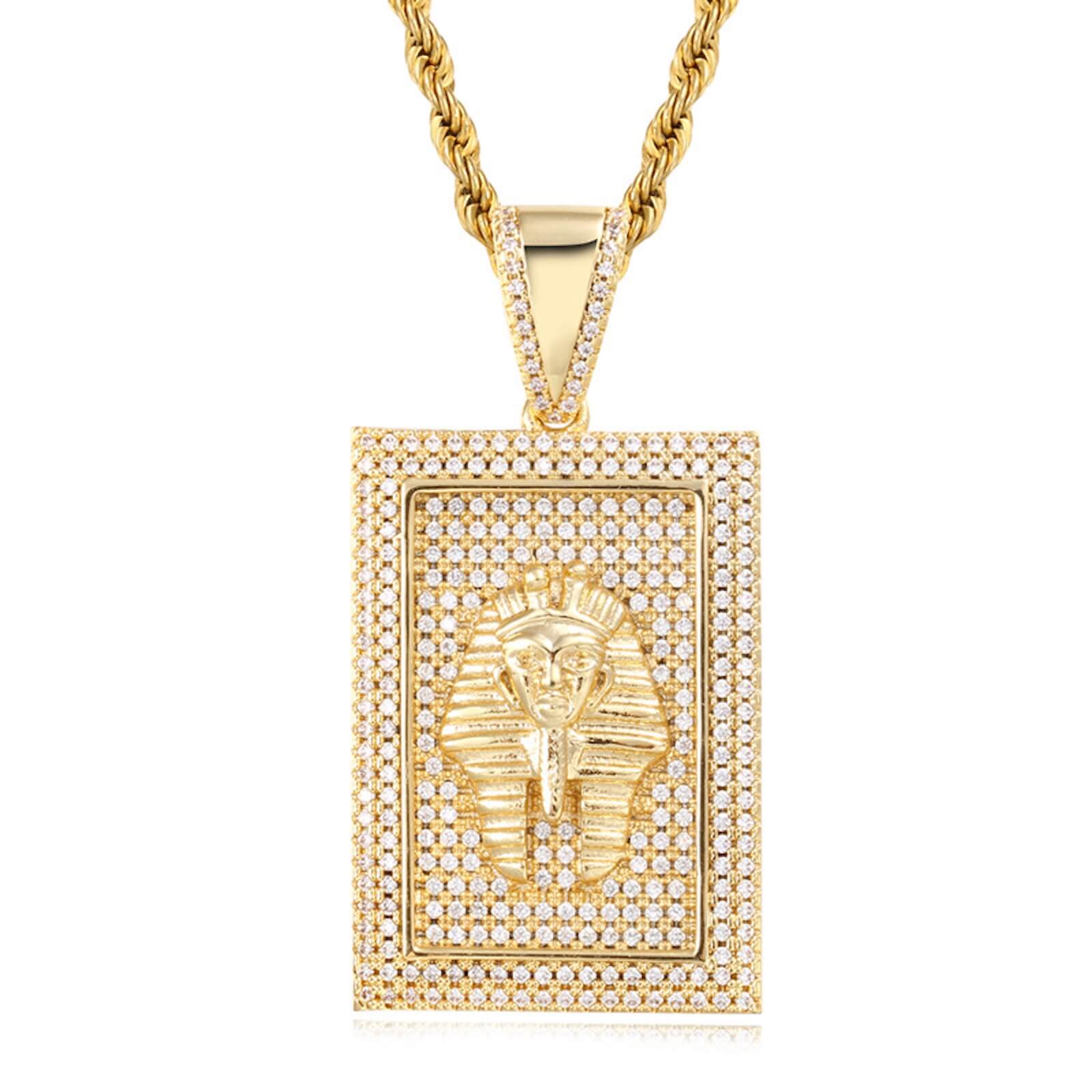 full bling zirconia stone pendant chain necklace for rapper