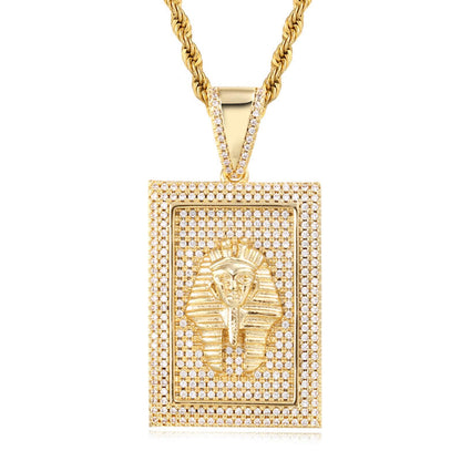 full bling zirconia stone pendant chain necklace for rapper