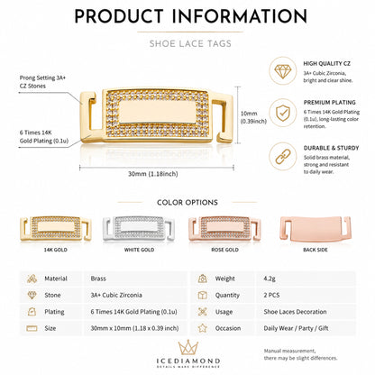 ICEDIAMOND PURE FORM clip-on sneaker jewelry shoelace charms
details