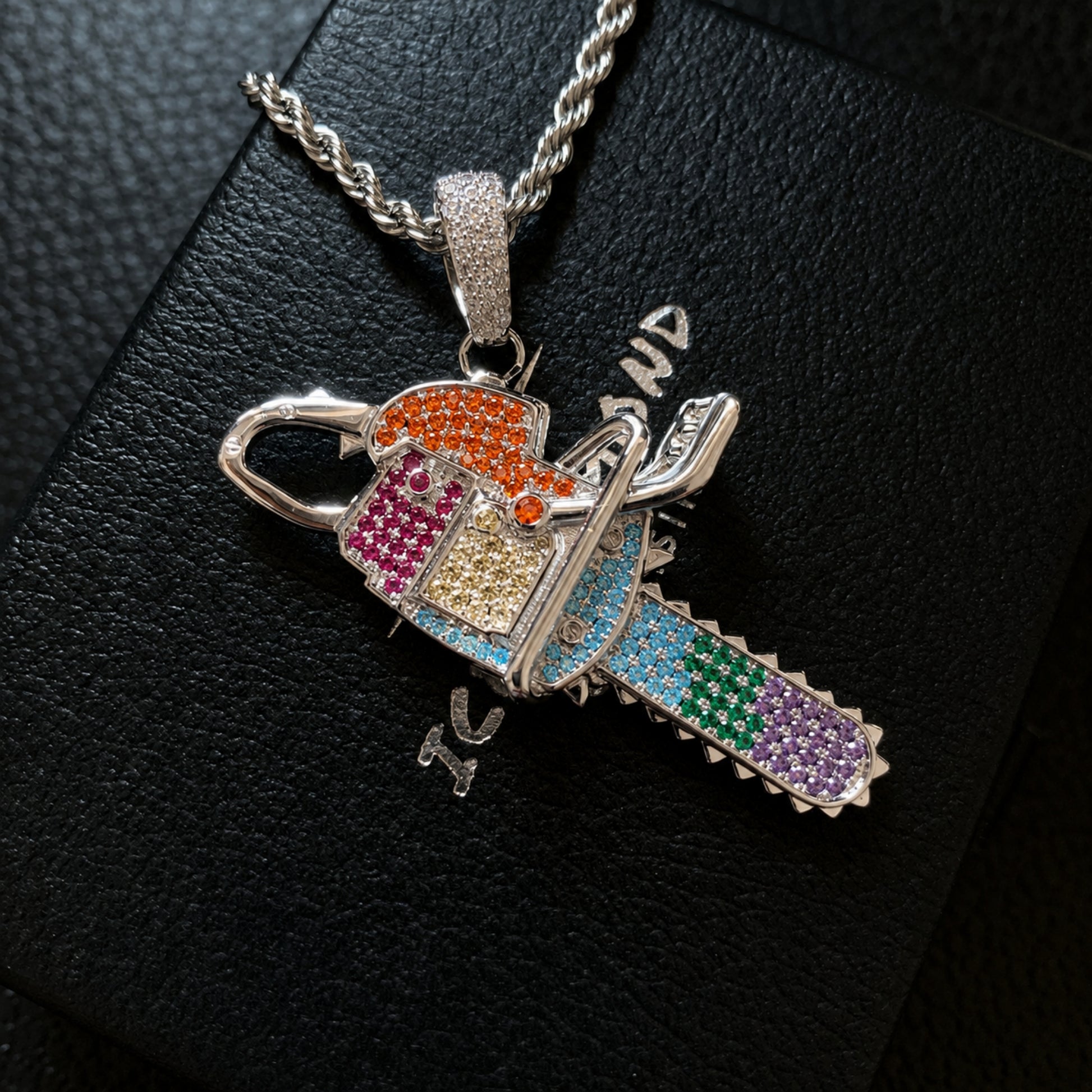 ICED OUT CZ DETAILS: Hand-set cubic zirconia stones create reflective shine under natural and indoor lighting while adding a playful luxury jewelry look
