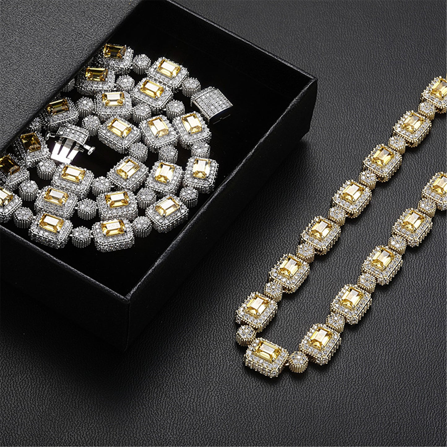 BRIGHT BY DESIGN | 10mm Yellow Baguette CZ Chain Necklace