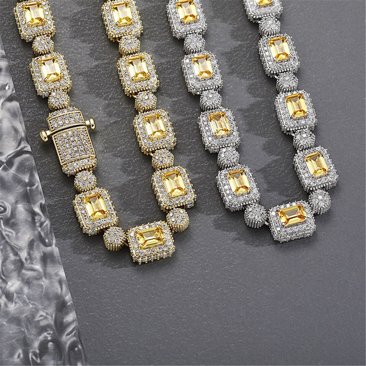BRIGHT BY DESIGN | 10mm Yellow Baguette CZ Chain Necklace