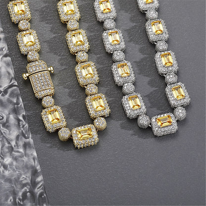 BRIGHT BY DESIGN | 10mm Yellow Baguette CZ Chain Necklace