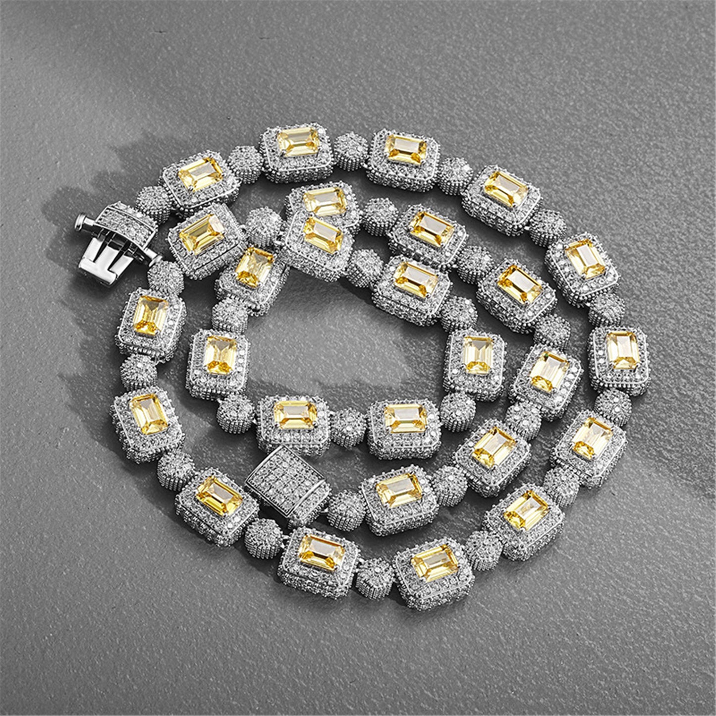 BRIGHT BY DESIGN | 10mm Yellow Baguette CZ Chain Necklace