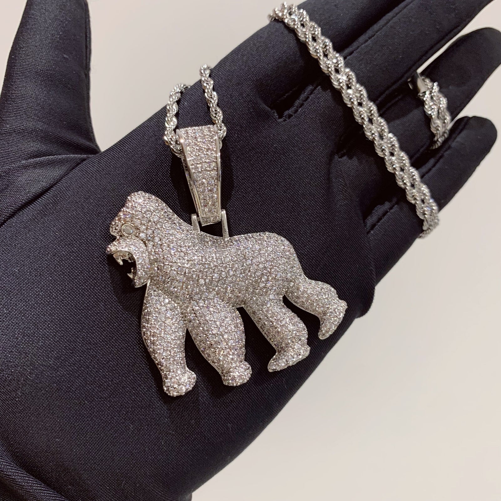 men's 18K gold plated gorilla necklace