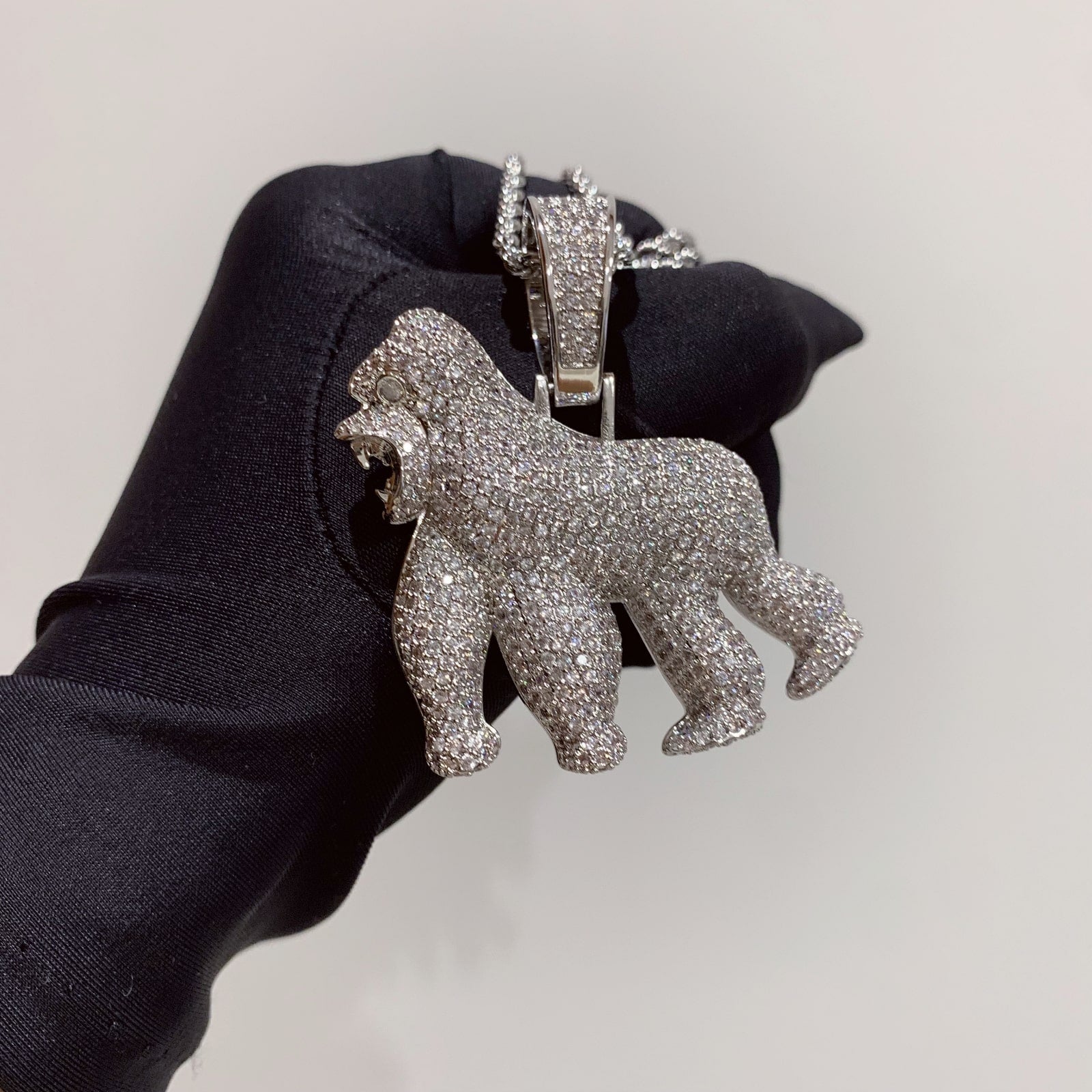 iced out hip hop fashion charm necklace