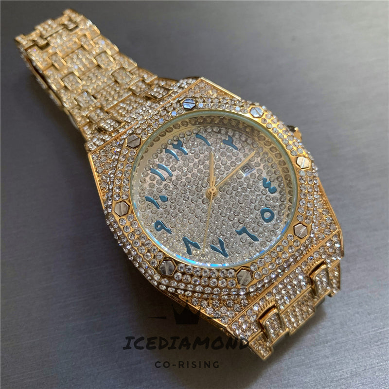 ICEDIAMOND Moda Colorato Quadrante Romano Ghiacciato Orologio Da Polso Full Bling CZ Diamante Calendario Al Quarzo Orologio per Uomo Donna (G-Pink ICEDIAMOND Moda Colorato Quadrante Romano Ghiacciato Orologio Da Polso Full Bling CZ Diamante Calendario Al Quarzo Orologio per Uomo Donna (G-Pink