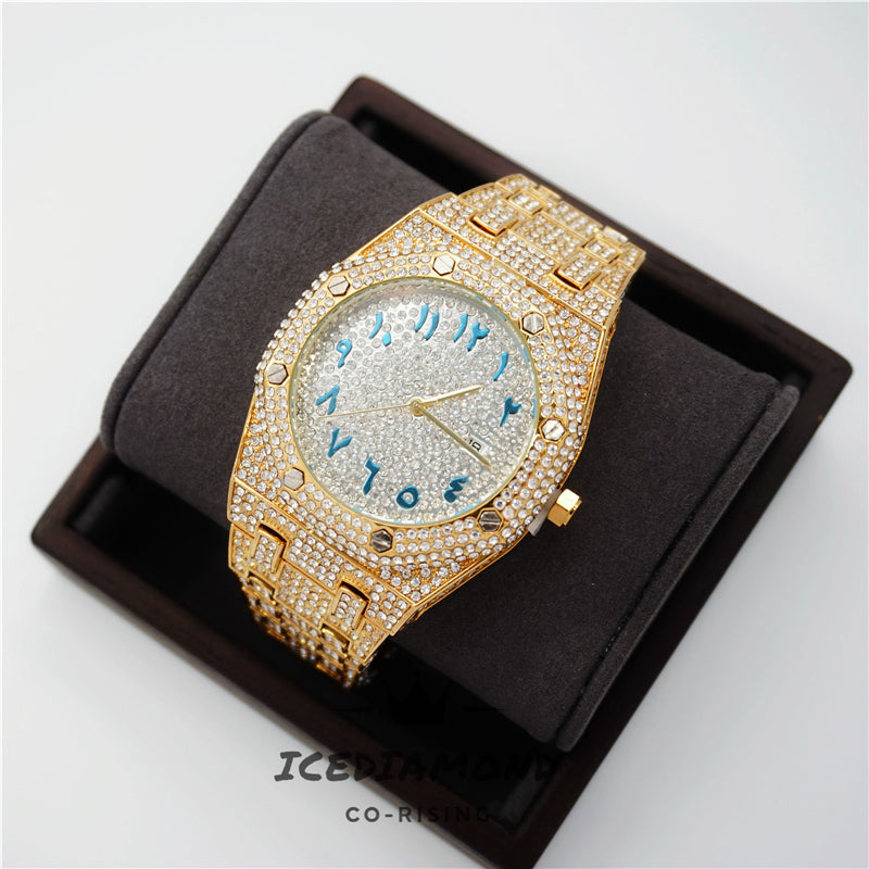 18k gold diamond watch for men