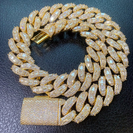 men's huge chain bling diamond cuban link necklace