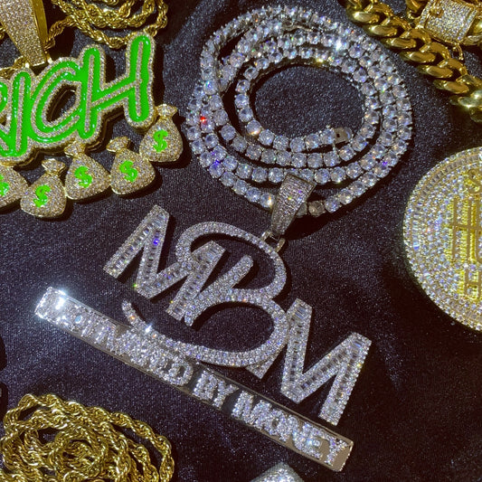 14K Big Diamond MBM-Motivated By Money Encourage Necklace
