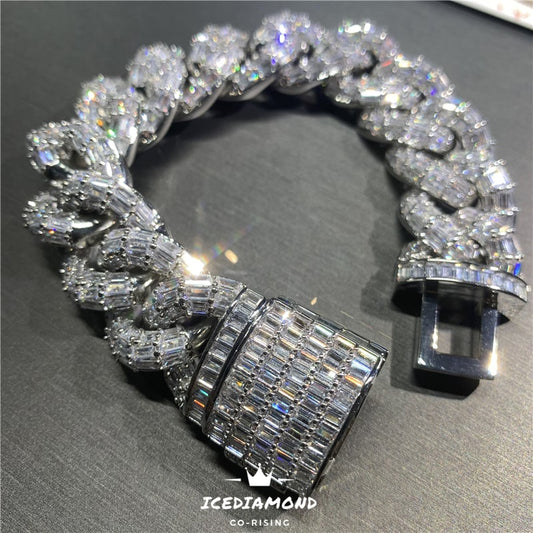 SET THE BAR | 20mm Baguette CZ Cuban Bracelet