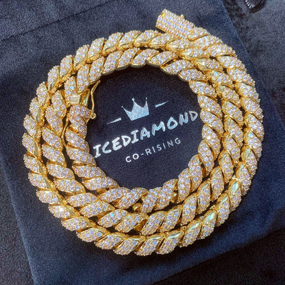 icediamond bling rope chain necklace 18k