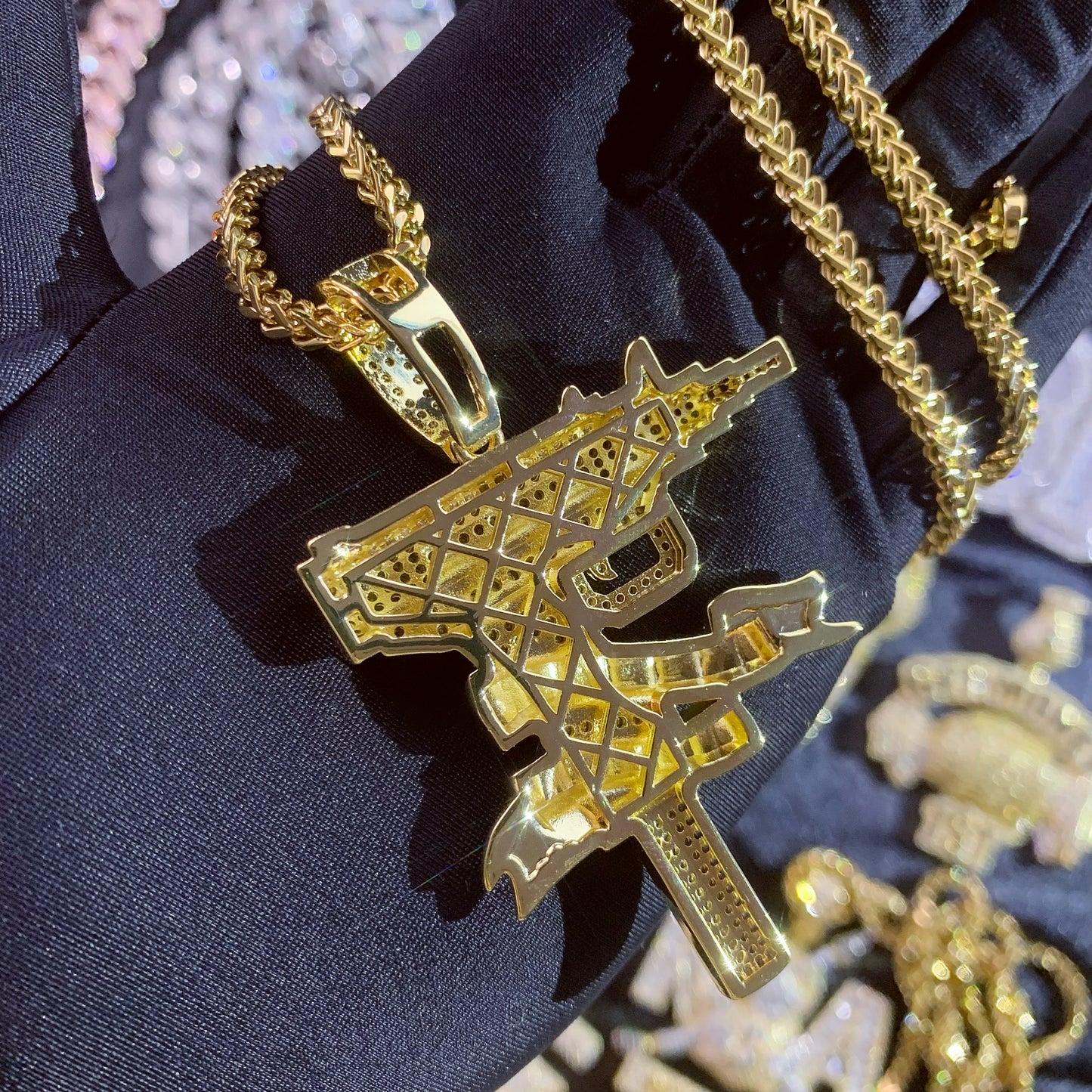 NO PRETENSE UZI | Iced Statement Pendant Necklace