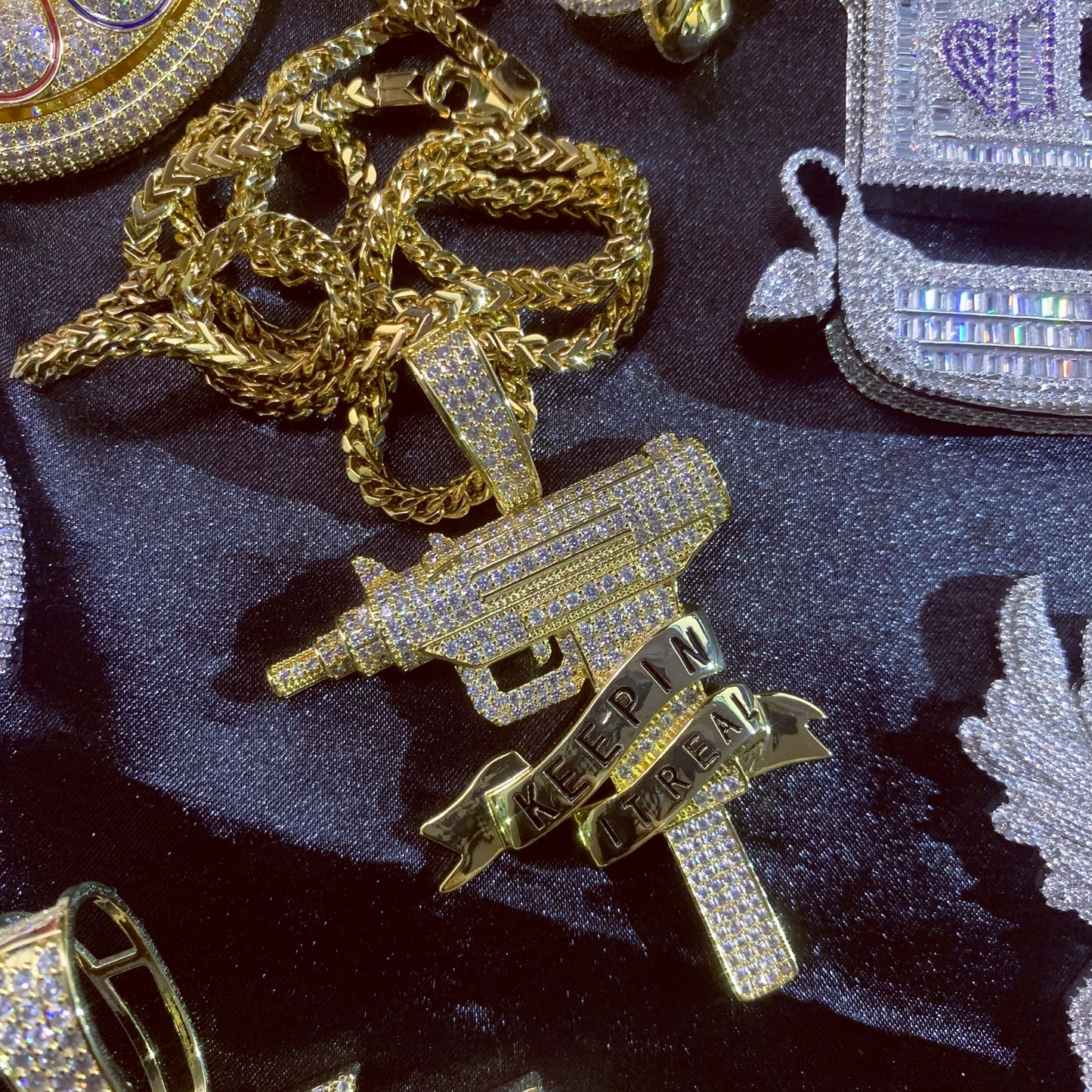 NO PRETENSE UZI | Iced Statement Pendant Necklace