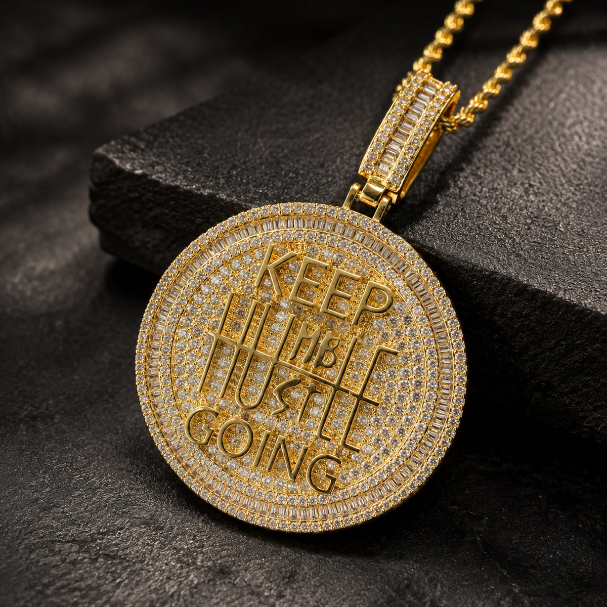 KEEP GOING | Iced Out Statement Pendant Necklace