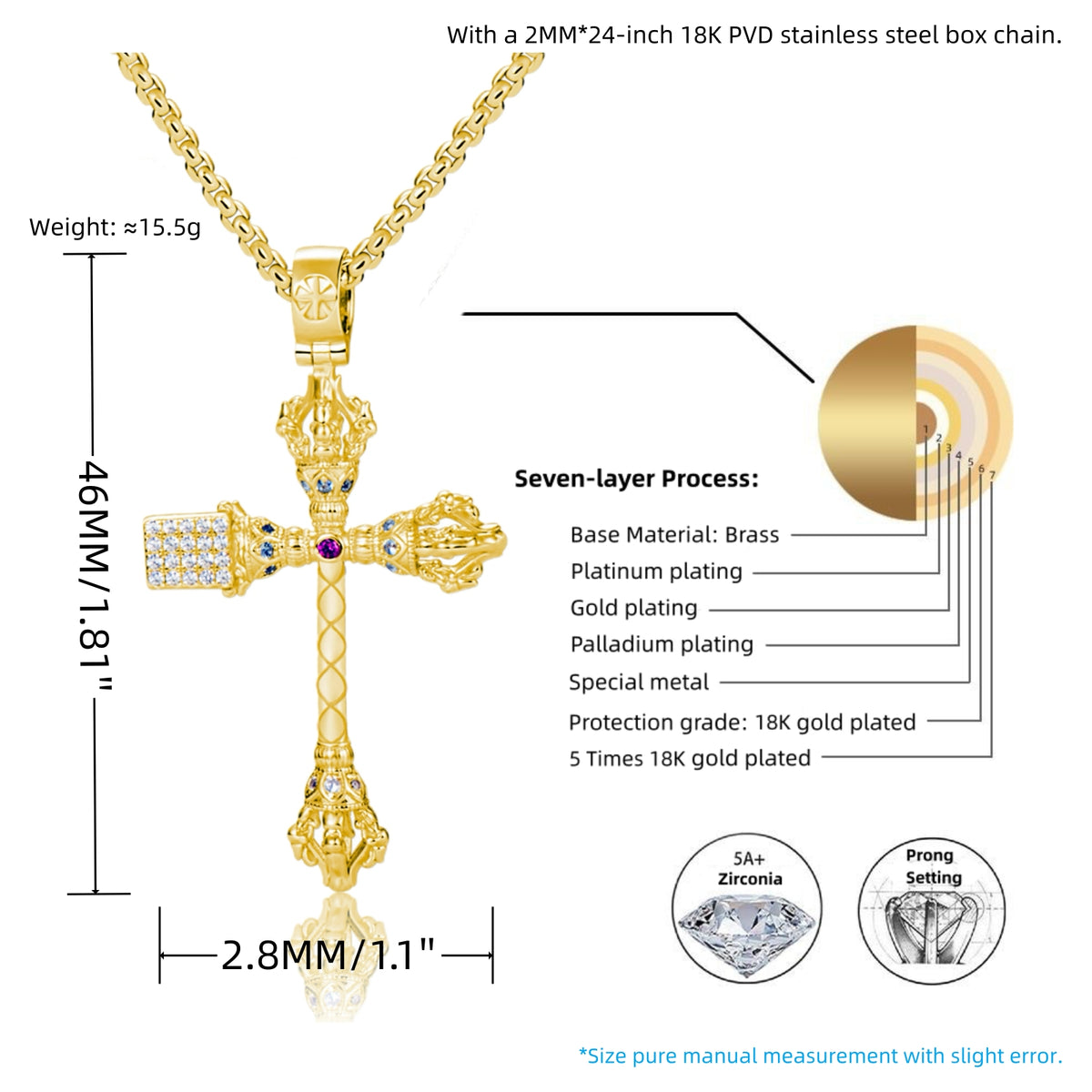 RULE YOUR PATH | Scepter Cross Pendant Necklace