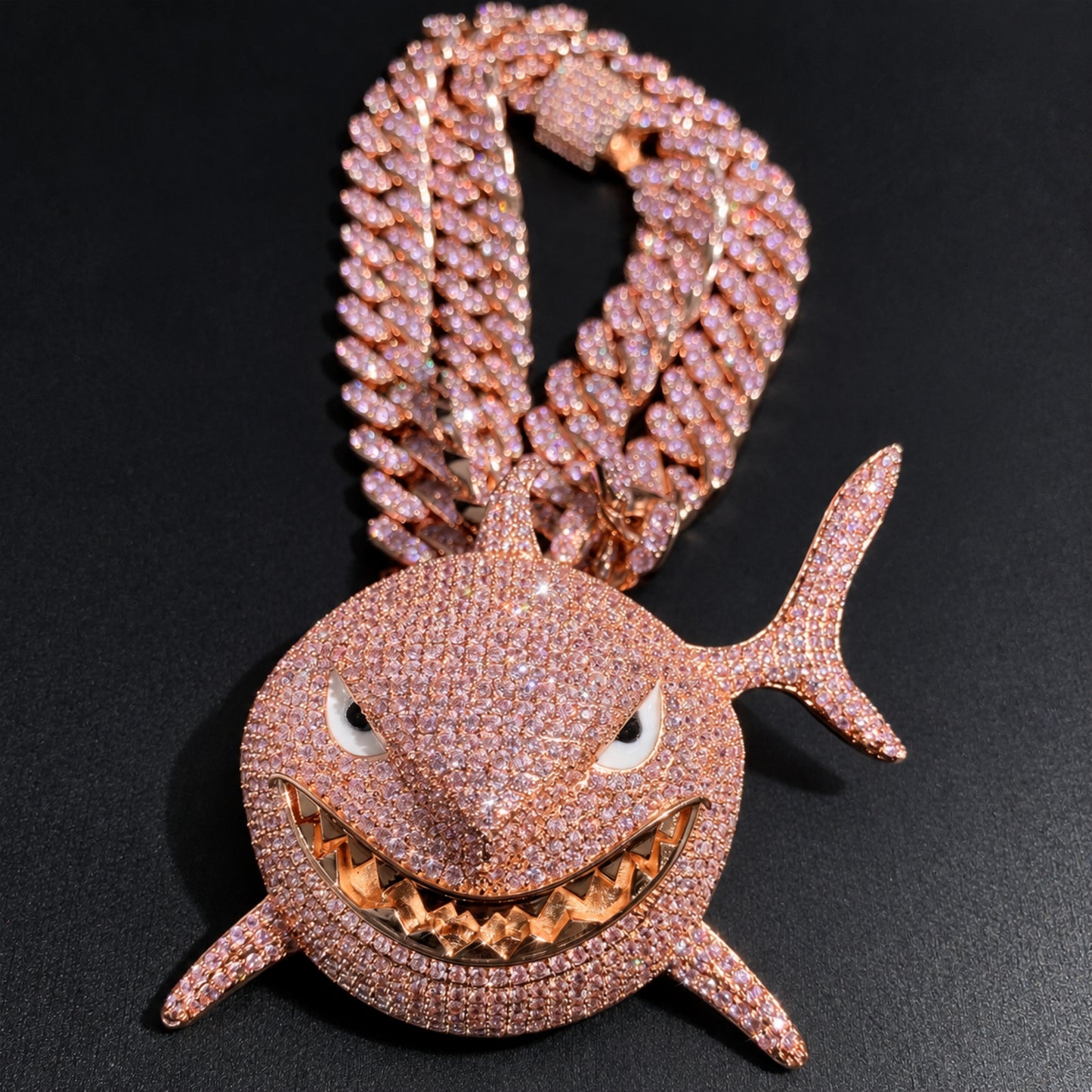 SMILE BACK | Pink Shark Pendant Necklace