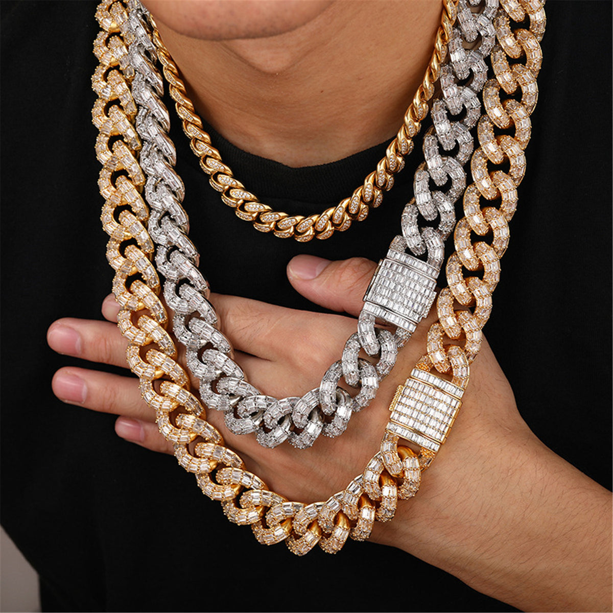 SET THE BAR | 20mm Baguette CZ Iced Cuban Chain