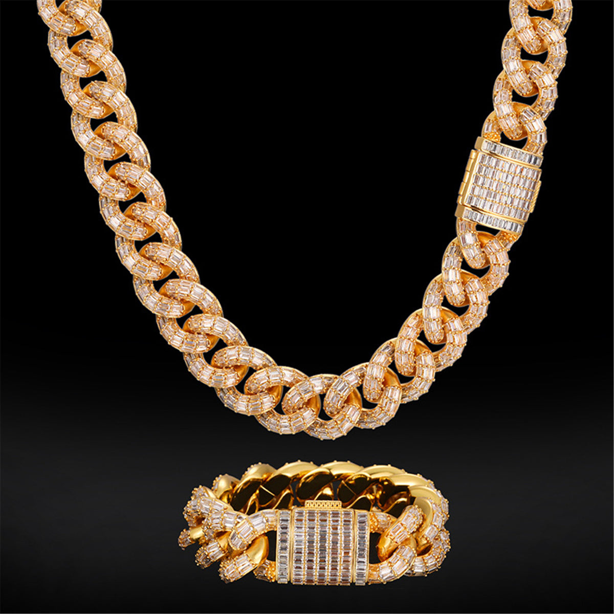 SET THE BAR | 20mm Baguette CZ Iced Cuban Chain
