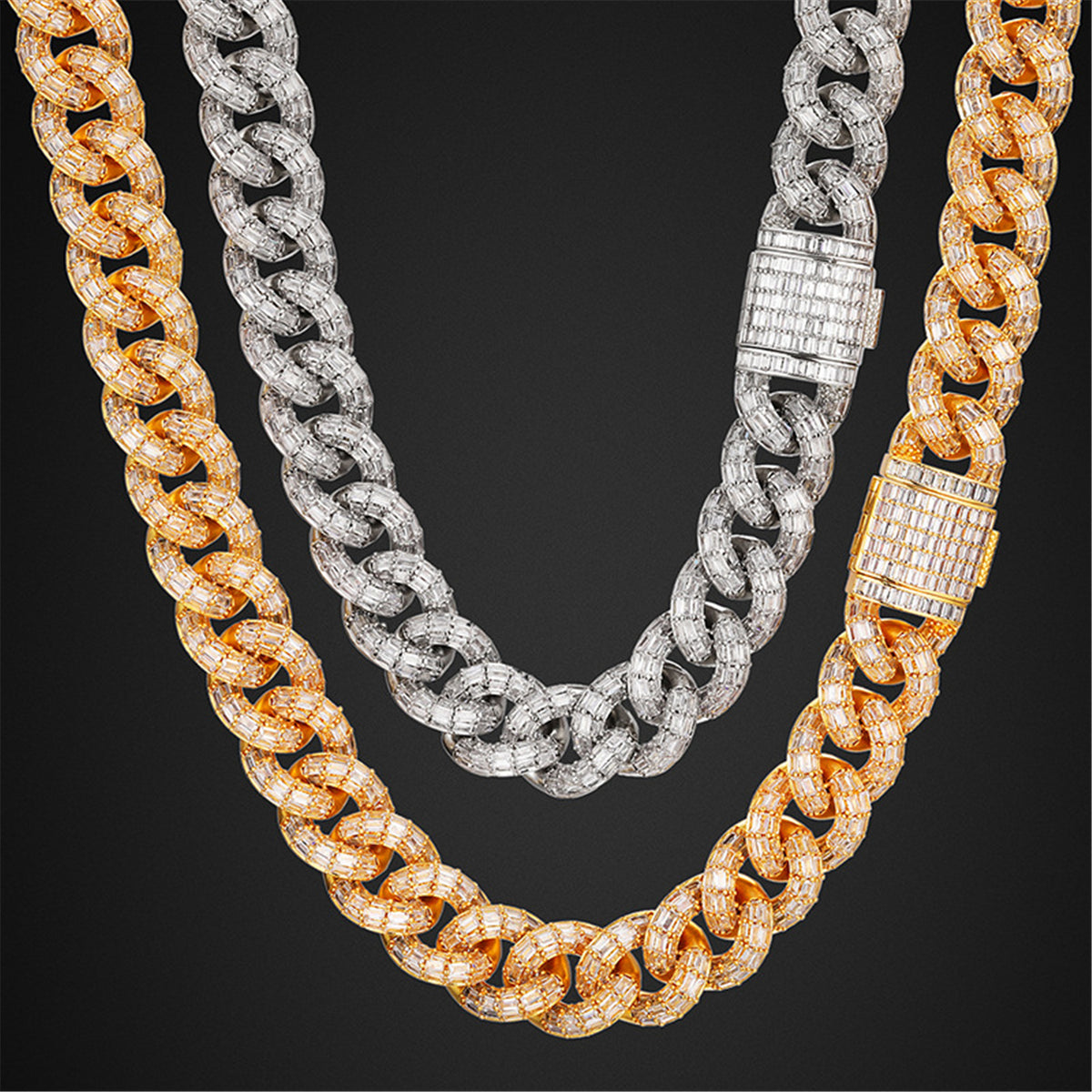 SET THE BAR | 20mm Baguette CZ Iced Cuban Chain