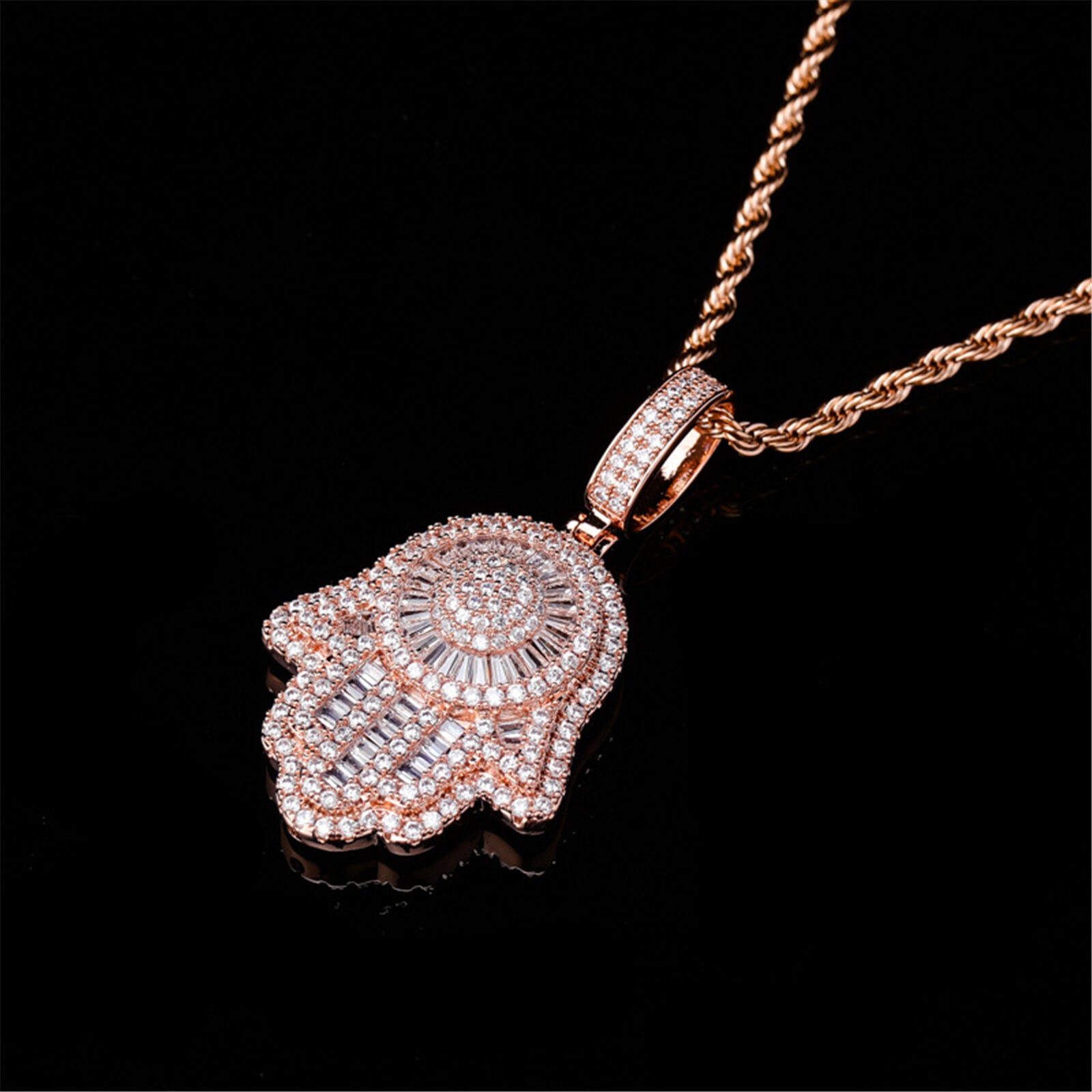 pink gold Amulet pendant necklace