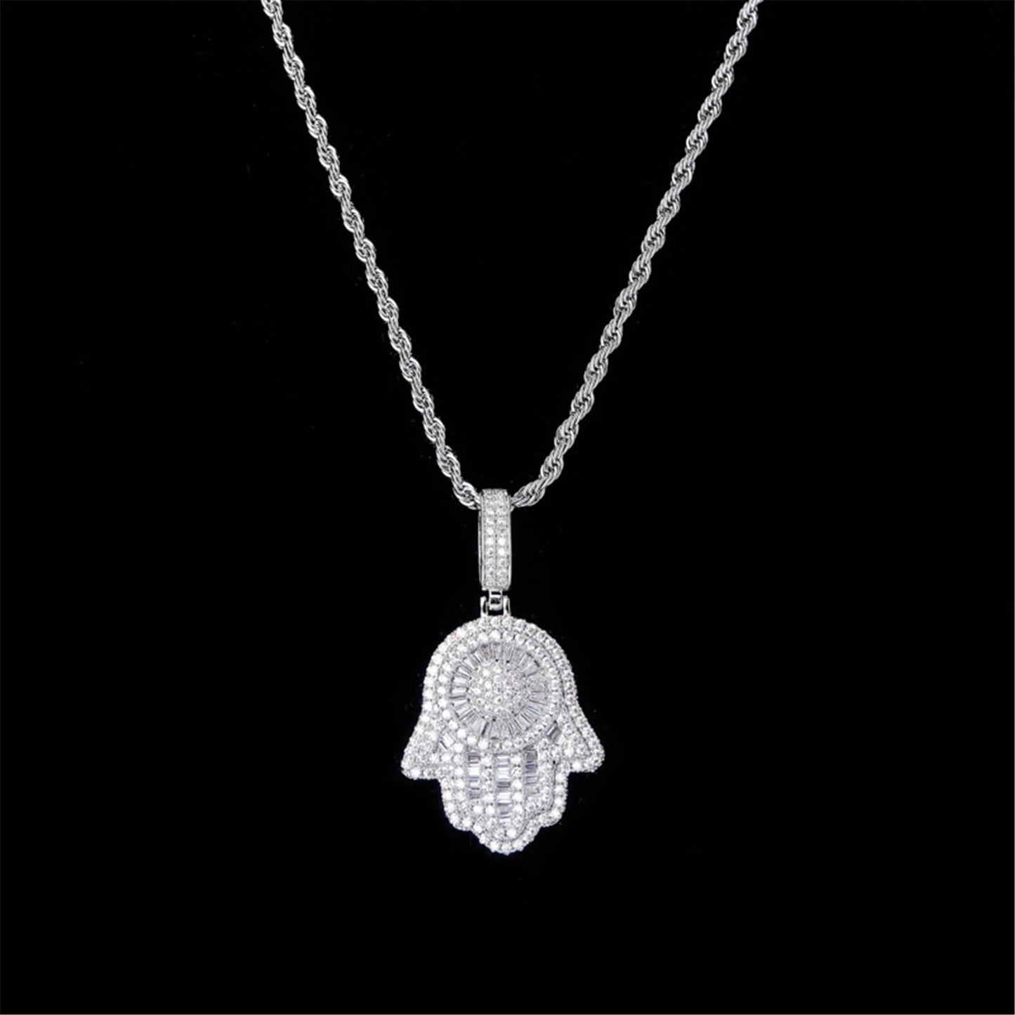 urban fashion iced out pendant chain necklace