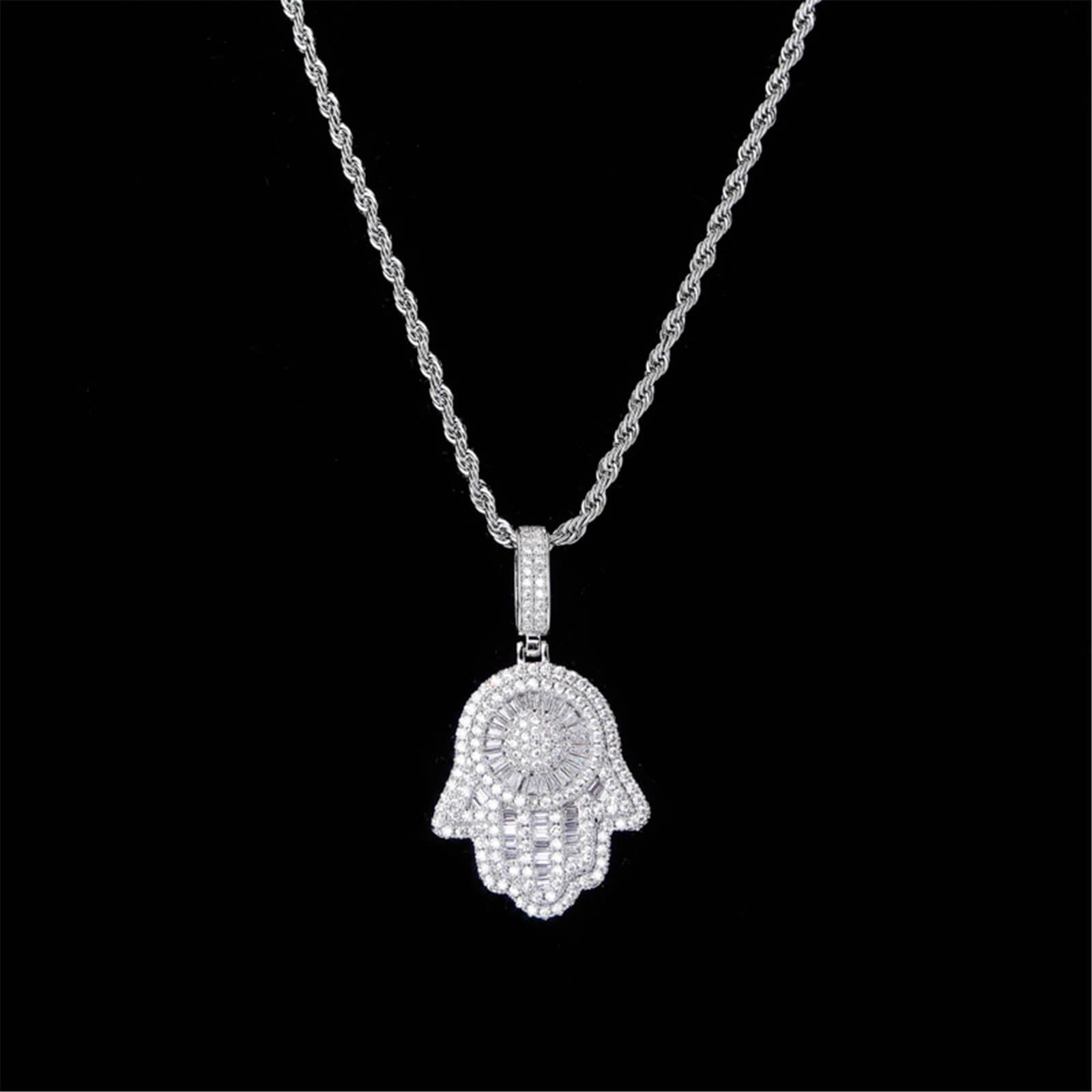 urban fashion iced out pendant chain necklace