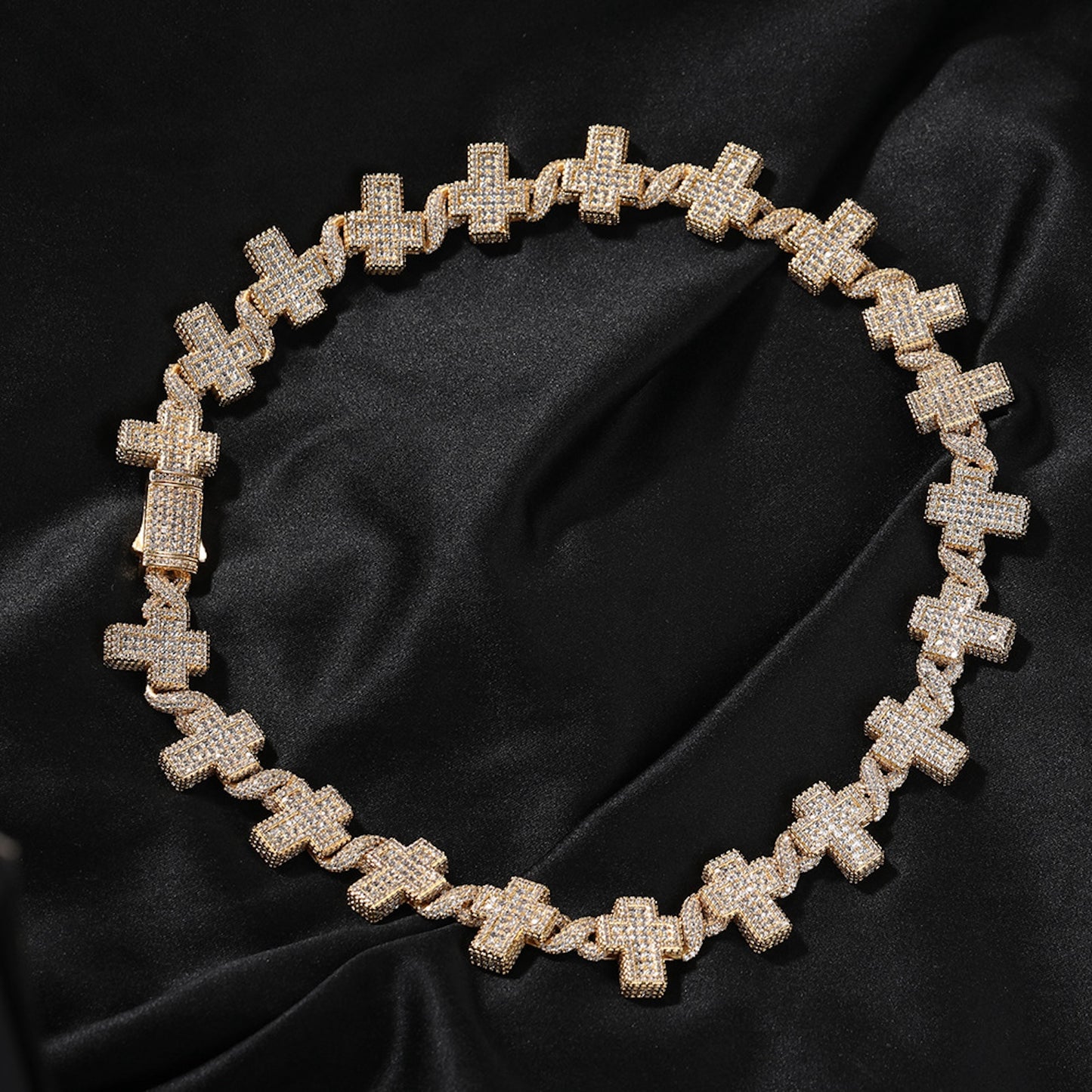 STAND FOR MORE | 17mm Iced Cross Chain Necklace