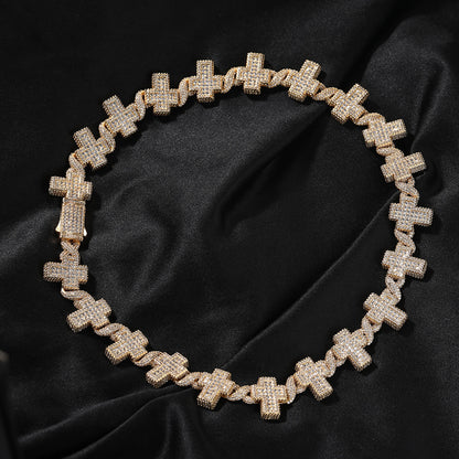 STAND FOR MORE | 17mm Iced Cross Chain Necklace