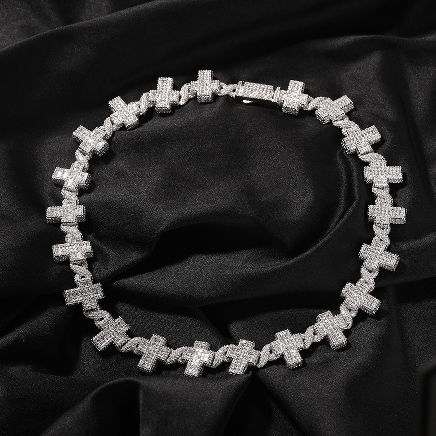 STAND FOR MORE | 17mm Iced Cross Chain Necklace