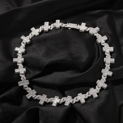 STAND FOR MORE | 17mm Iced Cross Chain Necklace